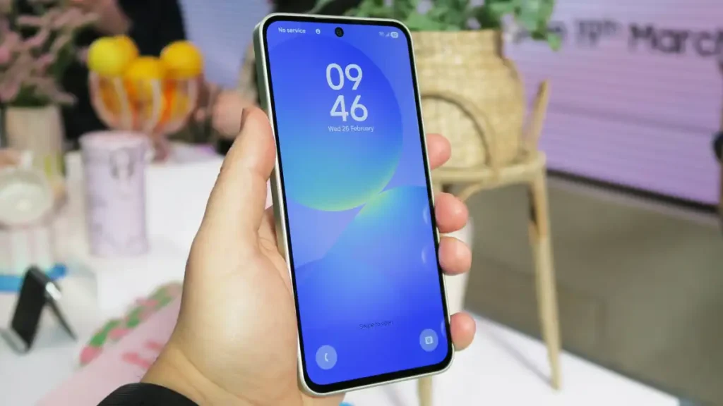 samsung galaxy a36 hands on front handheld lock screen